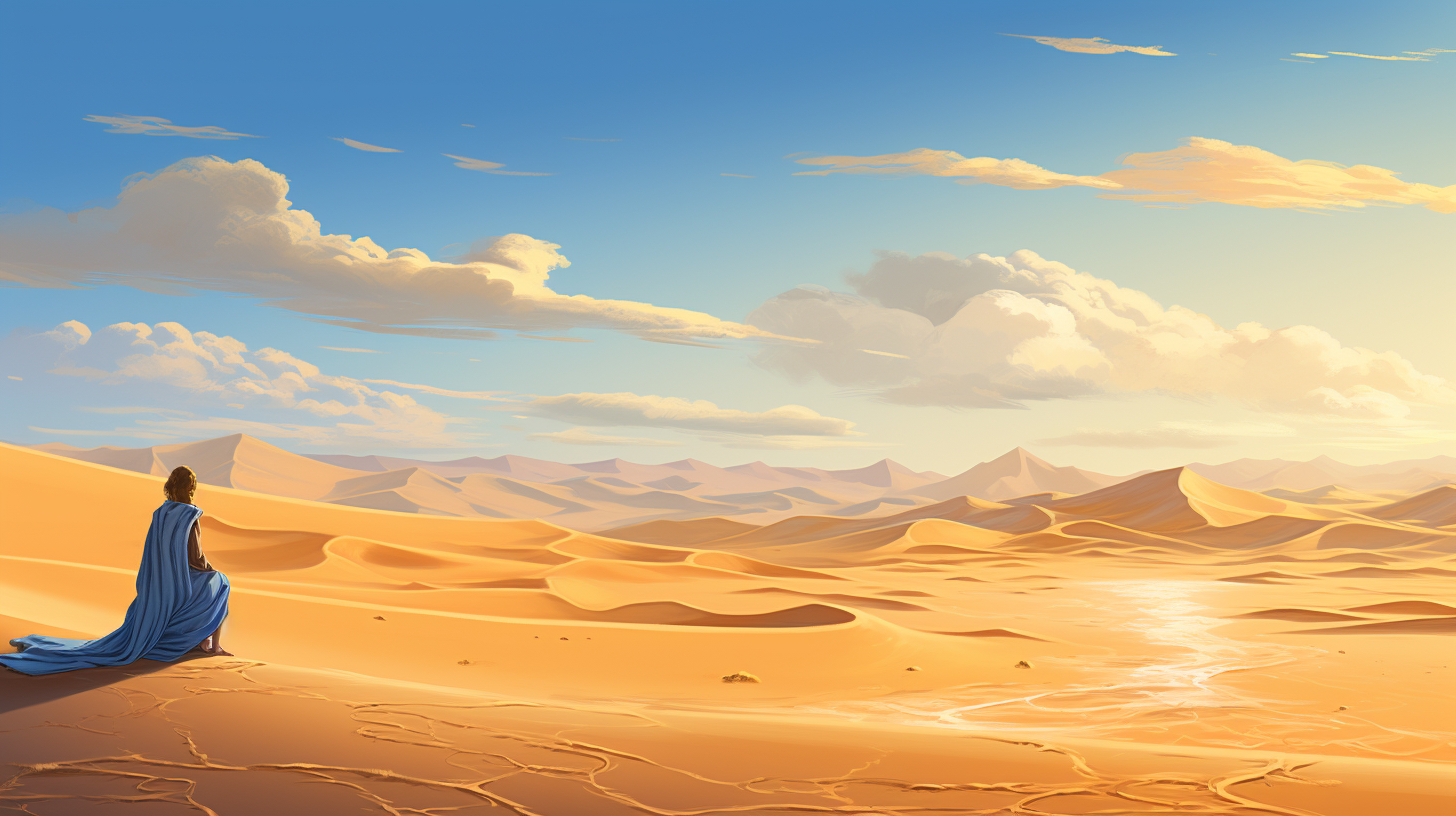 Golden Desert Meditation Wallpaper