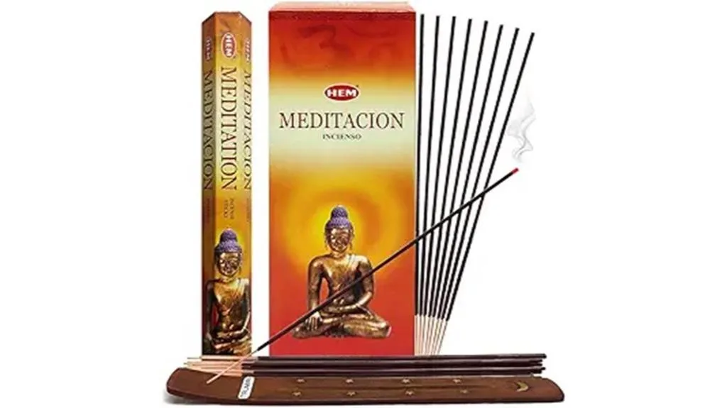 meditation with incense bundle