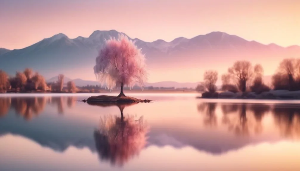 peaceful natural scenes depicted