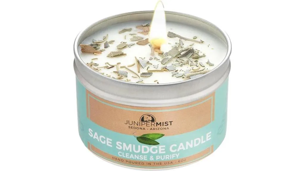 sage infused candle for energy cleansing
