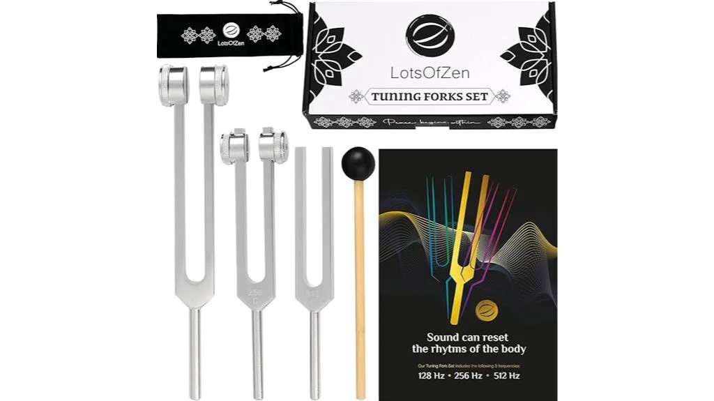 healing set with tuning forks