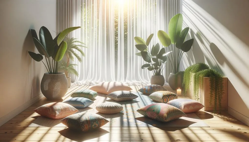 meditate comfortably with cushions